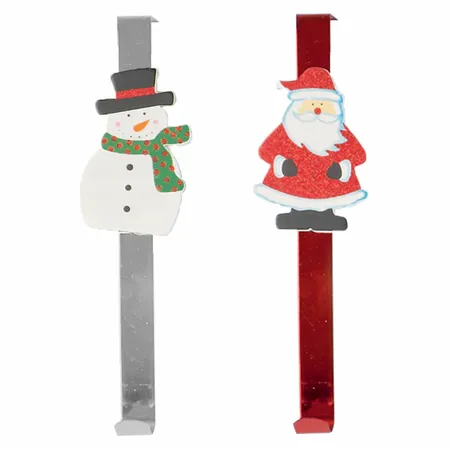 38cm 2 Asst Santa/Snowman Wreath Hanger