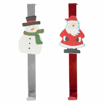 38cm 2 Asst Santa/Snowman Wreath Hanger