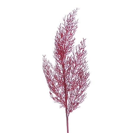 ABS 77cm red glitter cypress stem