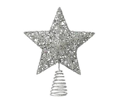 ABS Treetopper Iron Glitter Silver L.5Cm X W.20Cm X H.23Cm