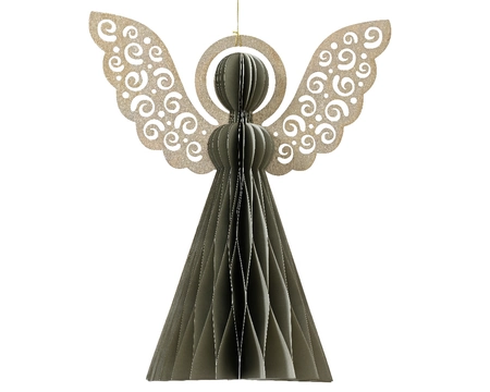 Angel Paper Champagne Painted Edge Magnet Closure Grey H20cm - image 1