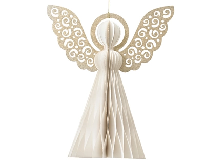 Angel Paper Champagne Painted Edge Magnet Closure White H20cm - image 1