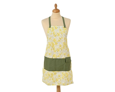 Apron Canvas Mimosa Print  yellow