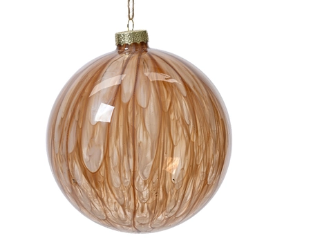 Bauble Glass Glass Clear W Painting Pecan Brown Dia15cm