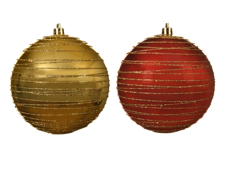 Bauble Shatterproof Shiny Gold Glitter Dia10cm