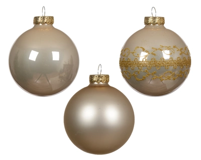 Baubles Glass Shiny- Matt- Décor Mix Pearl Dia7cm - image 1