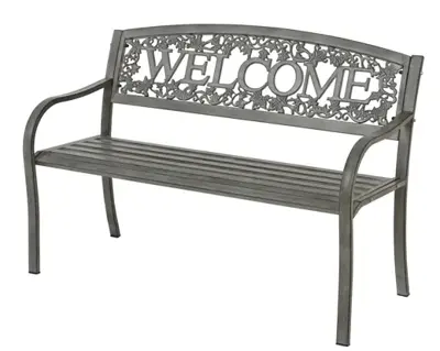 Bench Welcome Iron Outdoor W127.00-H88.00cm Grey antique