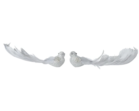 Bird foam spangle body on clip 2ass Silver