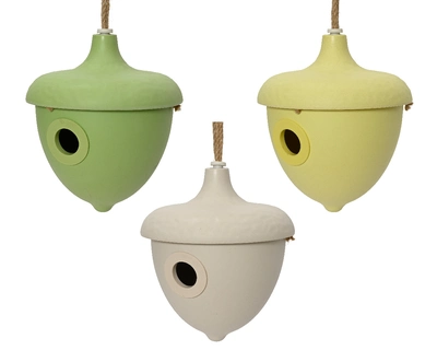 Birdhouse Bamboo Fiber Assorted dia16.40-H18.70cm