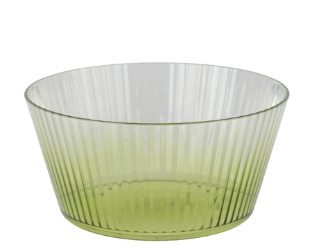 Bowl Plastic Round With Stripe Pattern dia15.00 green