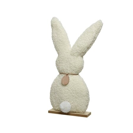 Bunny Teddy W Egghanger H48cm White