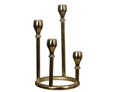 Candleholder Aluminium Black/Gold H28cm