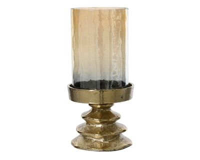 Candleholder Aluminium Gold H22.75cm