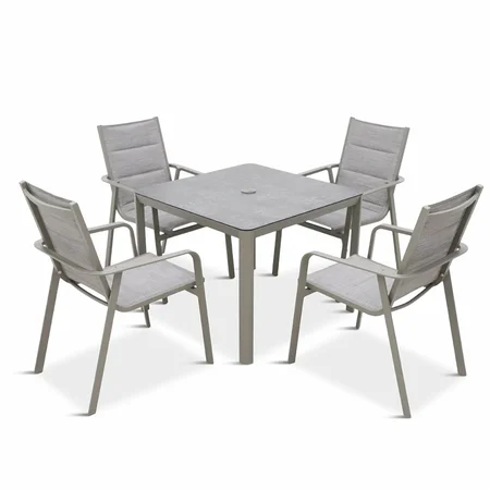 Capri 4 Seat Dining Set with 2.5m Parasol - image 2