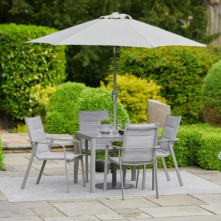 Capri 4 Seat Dining Set with 2.5m Parasol - image 1