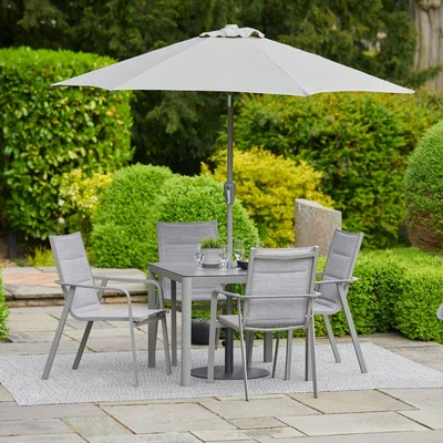 Capri 4 Seat Dining Set with 2.5m Parasol - image 1