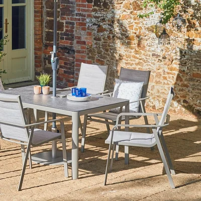 Capri 6 Seat Dining Set with 3.0m Parasol - image 1