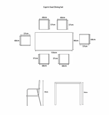 Capri 6 Seat Dining Set with 3.0m Parasol - image 3