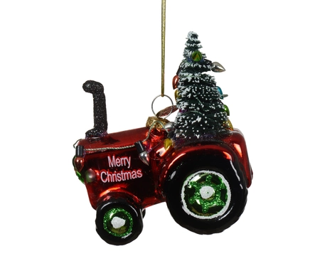 Car Glass Sh Tree Christmas Red H9.70cm - image 1