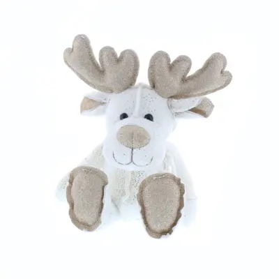 CN 17Cm Plush Cream And Gold Reindeer