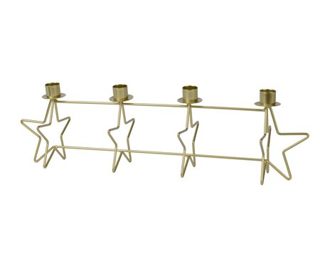 CN Candleholder Iron Advent Star Shape Gold