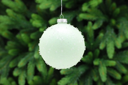 CS 10cm light green encrusted glass ball