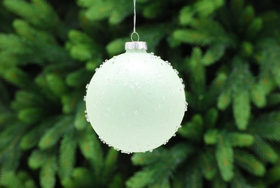 CS 10cm light green encrusted glass ball