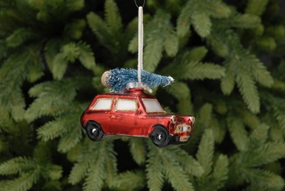 CS 10cm red car with tree on top