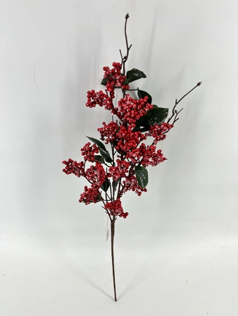 CS 61cm frosted red with green leaves stem