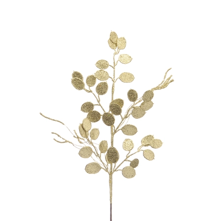 CS 75cm classic gold glitter eucalyptus stem