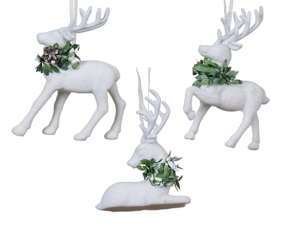 Deer Foam Pvc Leaf  White H12.50cm