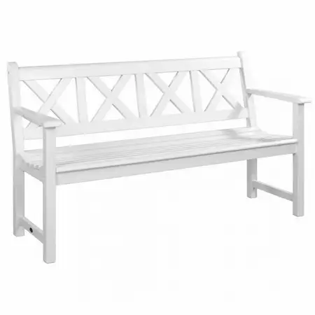 Drachmann White Painted Bench - image 1