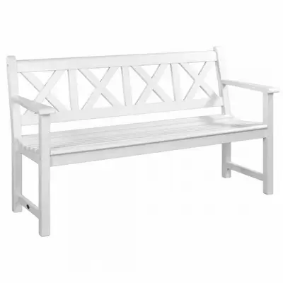 Drachmann White Painted Bench - image 1