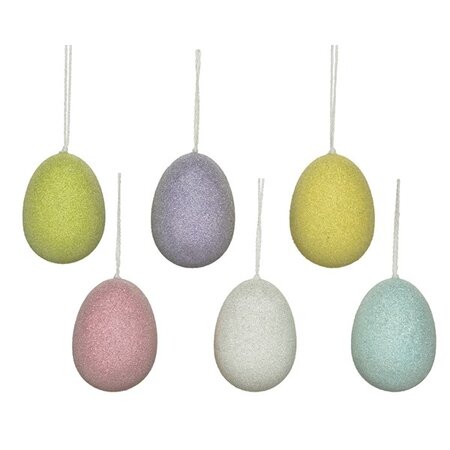 Egg Plastic Ballontine Design H9cm Multi