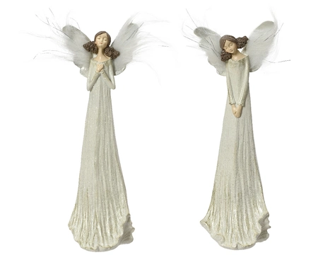 FB Angel Polyresin Angel 2Ass Off-White/Colour(S) L.11cm x W.12.5cm x H.36.5cm