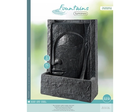 Fountain Buddha Head Outdoor L21.00-W52.00-H71.00cm grey - image 2