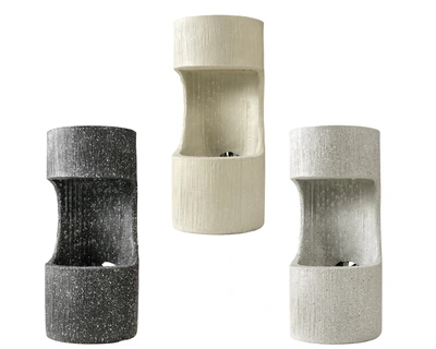 Fountain Cylinder Polyresin 3Col Asst. D.16Cm X H.35Cm