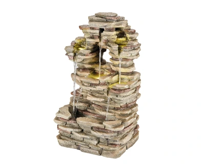 Fountain Rocks Polyresin Natural/Warm White L.29Cm X W.37Cm X H.61Cm