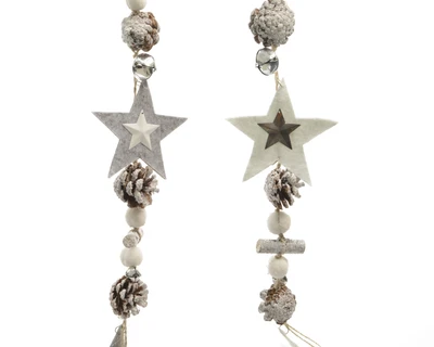 Garland Pinecone Bells- Stars H120cm