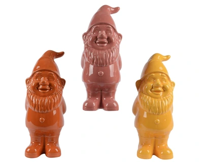 Gnome Ceramic Shiny Heart 3Col H.35Cm