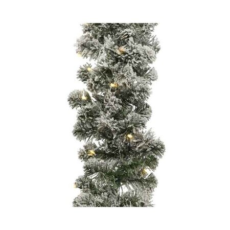 Imperial Garland Snowy Bo Prel Dia25Cm Green/White