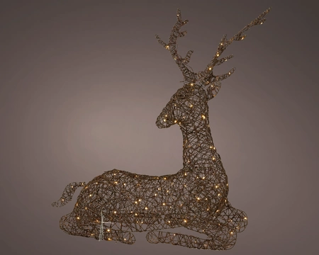 LED Reindeer  Wicker Steady  Brown/Warm White L82-W102-H110cm-180L