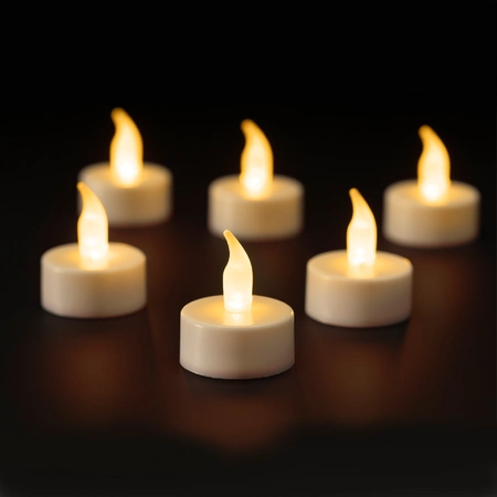 LED Tealight Plastic Fire Flame Effect Bo Indoor  white/flame - image 1