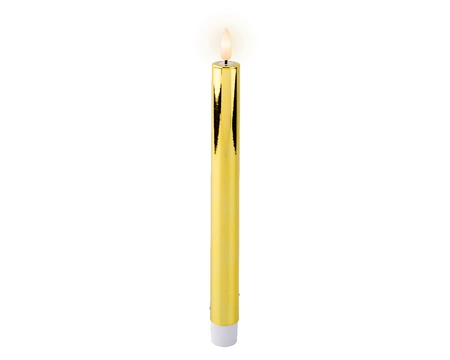 LED Wick Dinner Candle Steady BO Indoor Gold/Warm White H24.50cm - image 1