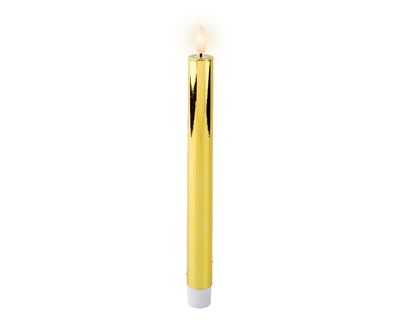 LED Wick Dinner Candle Steady BO Indoor Gold/Warm White H24.50cm - image 1