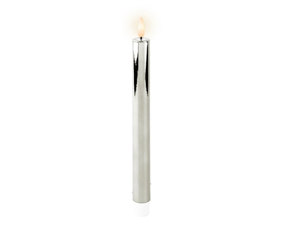 LED Wick Dinner Candle Steady BO Indoor Silver/Warm White H24.50cm - image 1