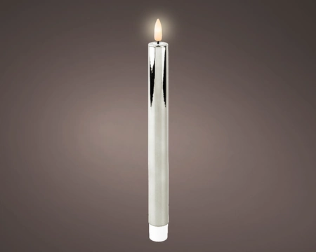 LED Wick Dinner Candle Steady BO Indoor Silver/Warm White H24.50cm - image 2