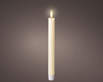 LED Wick Dinner Candle Wax Flat Top Steady BO Indoor Cream/Warm White H24.50cm - image 2