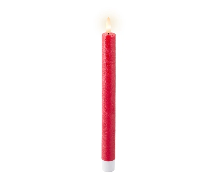 LED Wick Dinner Candle Wax FSteady BO Indoor Christmas Red/Warm White H24.50cm - image 1