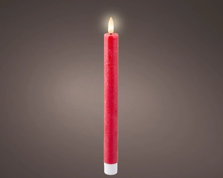 LED Wick Dinner Candle Wax FSteady BO Indoor Christmas Red/Warm White H24.50cm - image 2